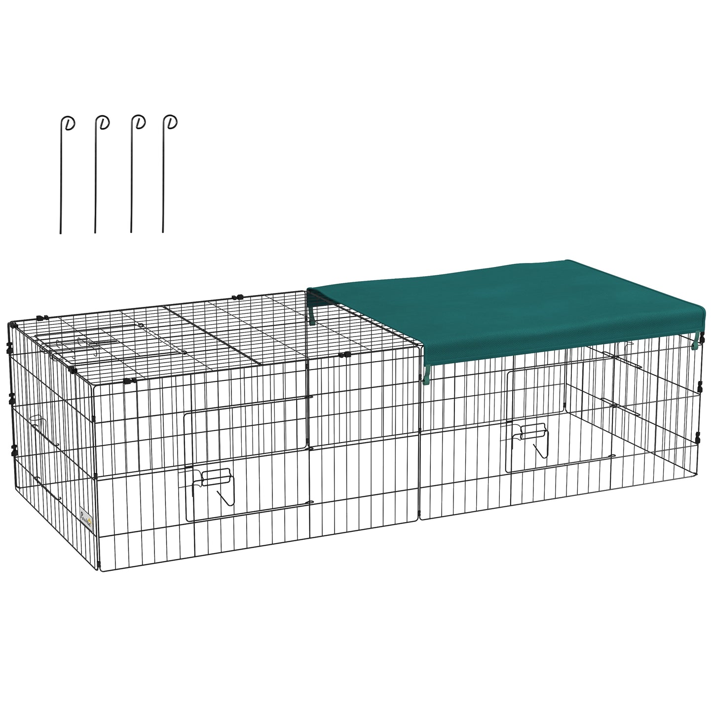 73inches Small Animal Playpen, Pet Playpen Yard Fence for Rabbits, Chicken, Chinchillas with Roof for Indoor & Outdoor, Green