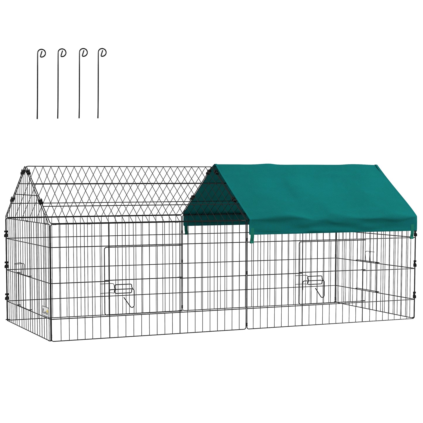 73inches Small Animal Playpen, Pet Playpen Yard Fence for Rabbits, Chicken, Chinchillas with Roof for Indoor & Outdoor, Green