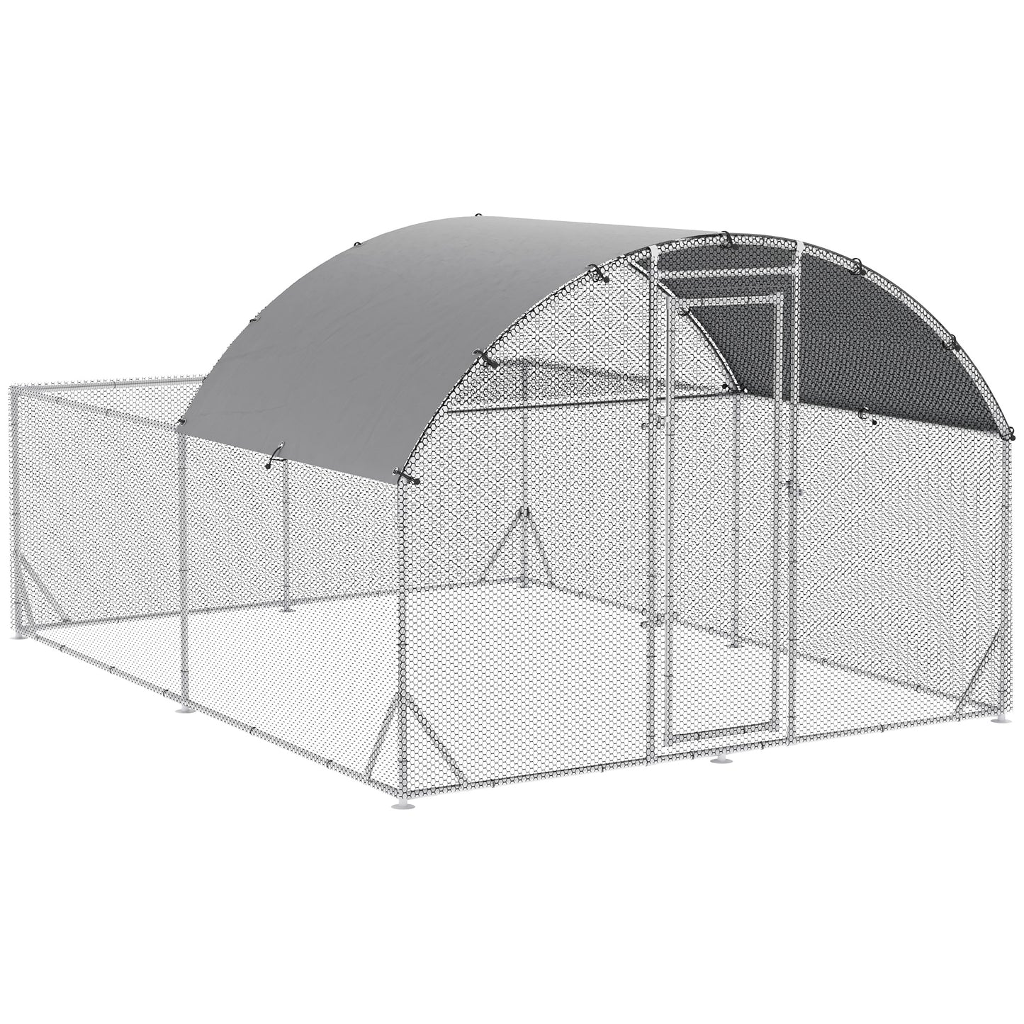 Large Chicken Coop Metal Chicken Run for Chickens with Waterproof and Anti-UV Cover, Dome Shaped Walk in Fence Cage Hen House for Outdoor and Yard Farm Use, 1inches Dia, 9.2' x 12.5' x 6.4'