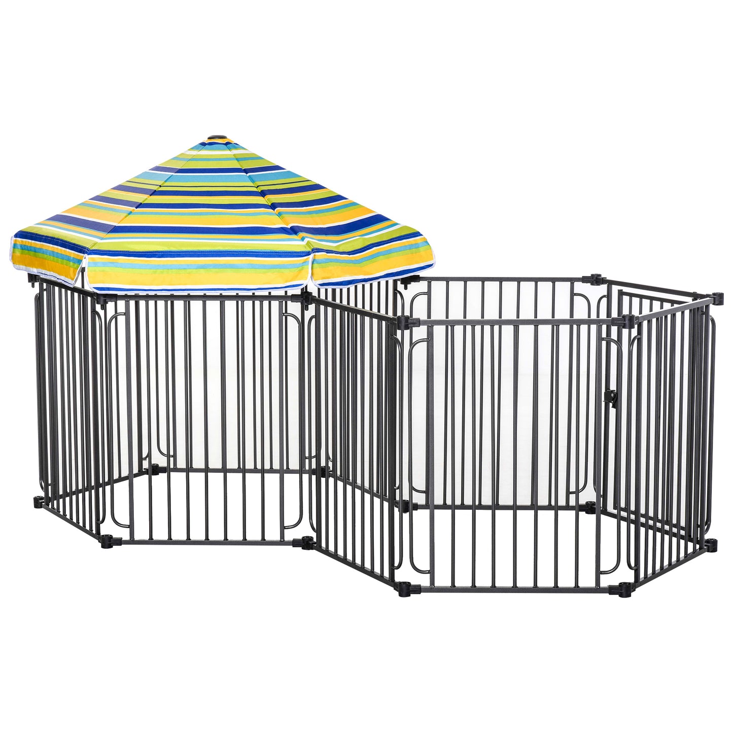 Dog Playpen with Door & Removable Cover for Small & Most Medium Sized Dogs Indoor & Outdoor Use 47inches H