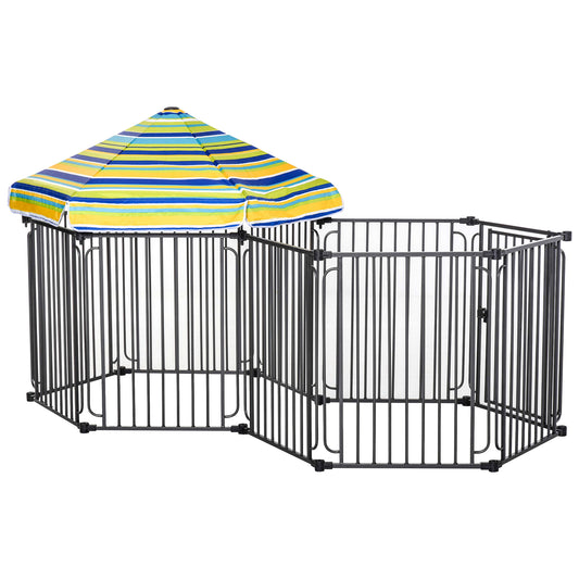 Dog Playpen with Door & Removable Cover for Small & Most Medium Sized Dogs Indoor & Outdoor Use 47inches H