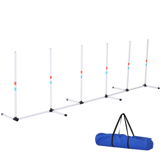 Adjustable Dog Agility Training Obstacle Set with Weaves Poles and Storage Bag