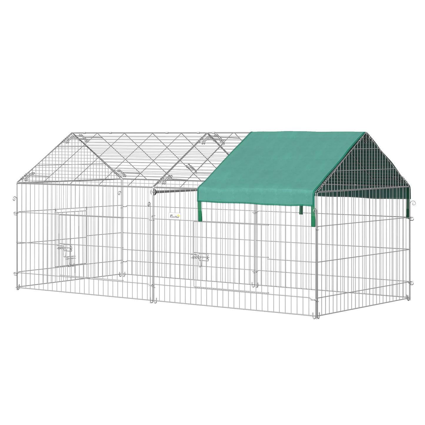 87inches Small Animal Playpen, Pet Playpen Yard Fence for Rabbits, Chicken, Chinchillas with Roof for Indoor & Outdoor, Green