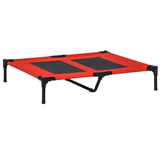 36inches x 30inches Elevated Cooling Summer Dog Cot Pet Bed With Mesh Ventilation - Red