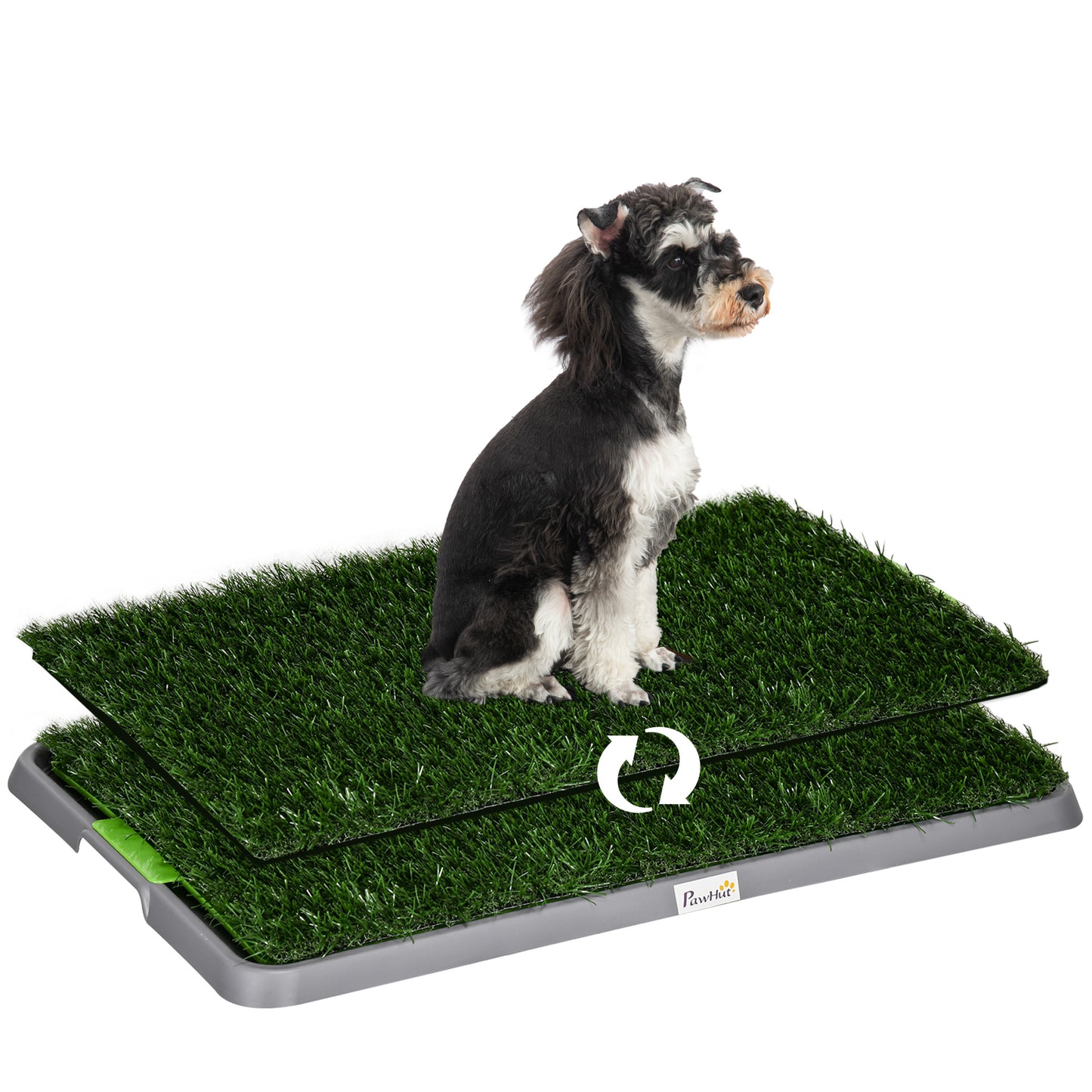 Dog Grass Pad with Tray 26inches x 16inches Grass Pad for Potty Training Dogs 2 Pack of Artificial Washable Grass Pee Pads for Indoor Outdoor Use Green