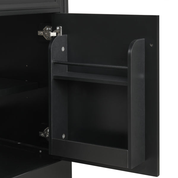 20" Bathroom Vanity with Sink, Bathroom Cabinet with Soft Closing Door, Storage Rack and Adjustable Shelve, Black