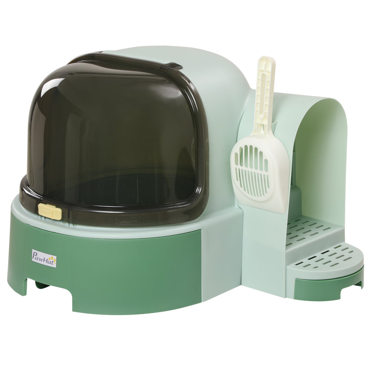 Cat Litter Box with Lid Covered Litter Box Easy to Clean & Open Including Openable Front Cover Litter Scoop Green