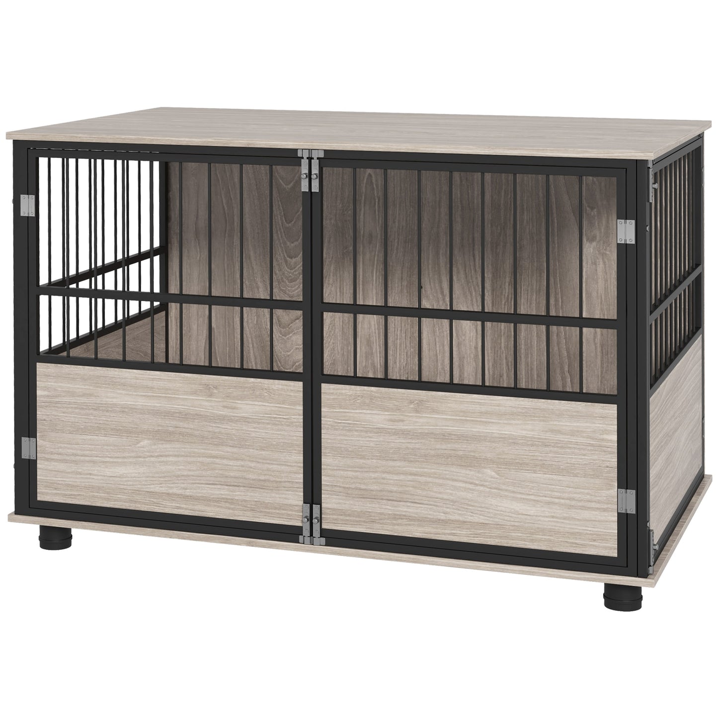 39.5inches Dog Crate Furniture End Table, Wooden Dog Kennel Indoor Pet House with 3 Doors, for Small to Large Dogs