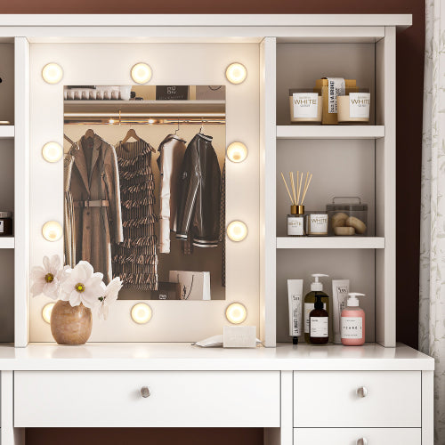 Dimakai 45.3-in White Makeup Vanity