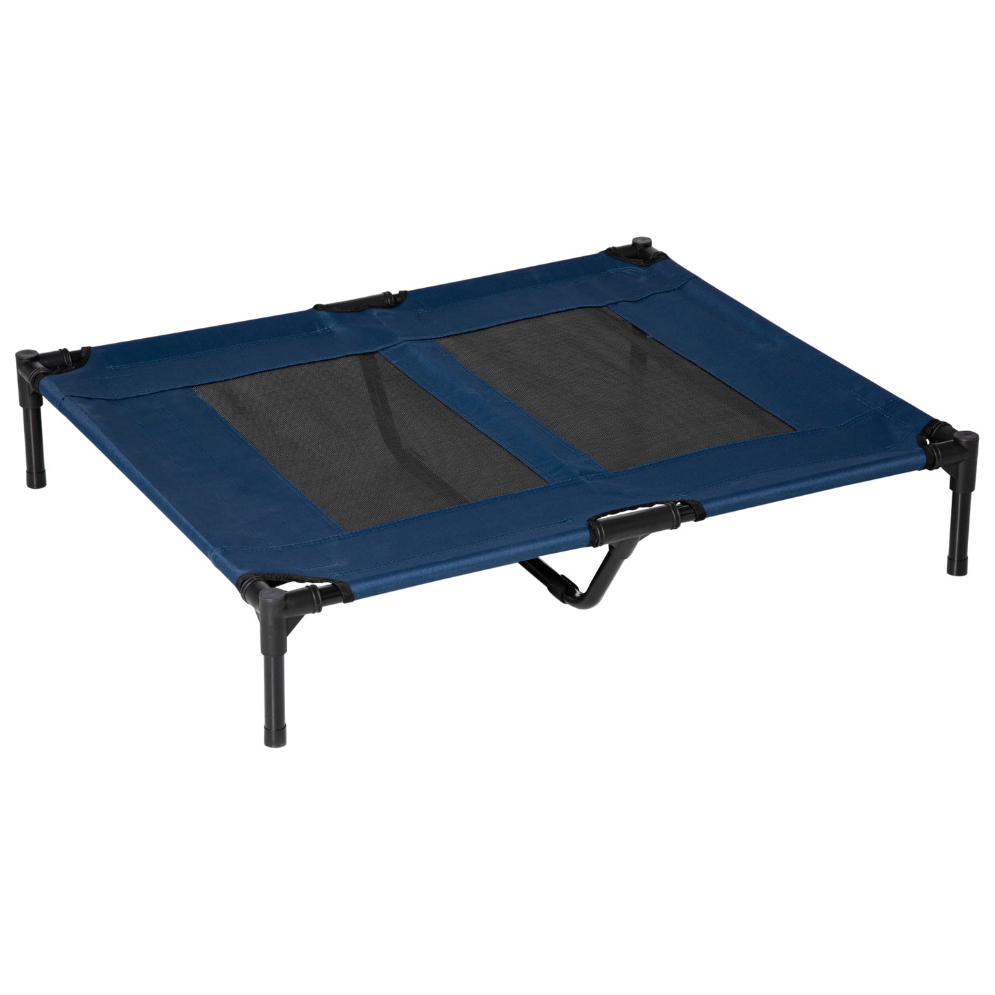 36inches x 30inches Elevated Cooling Summer Dog Cot Pet Bed With Mesh Ventilation - Blue