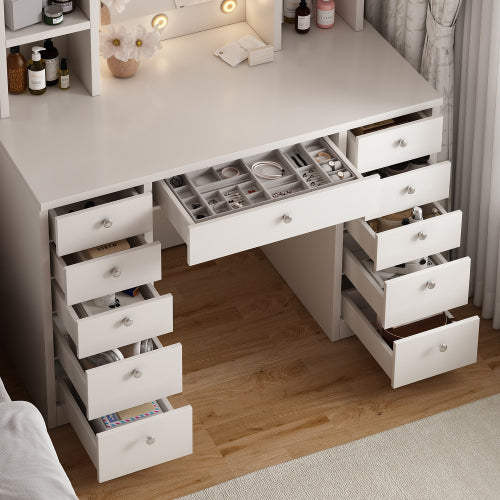 Dimakai 45.3-in White Makeup Vanity