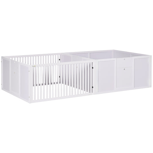 Whelping Box for Dogs Built for Mother's Comfort, Dog Whelping Pen with Removable Doors, Puppy Playpen for Indoors, Newborn Puppy Supplies & Essentials, 81inches x 39inches x 20inches, White