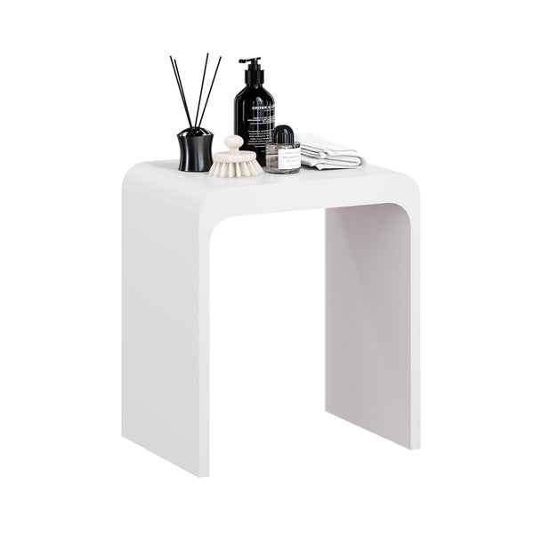 Solid Surface Bathroom Shower Stool with 1.77" Thickened Seat