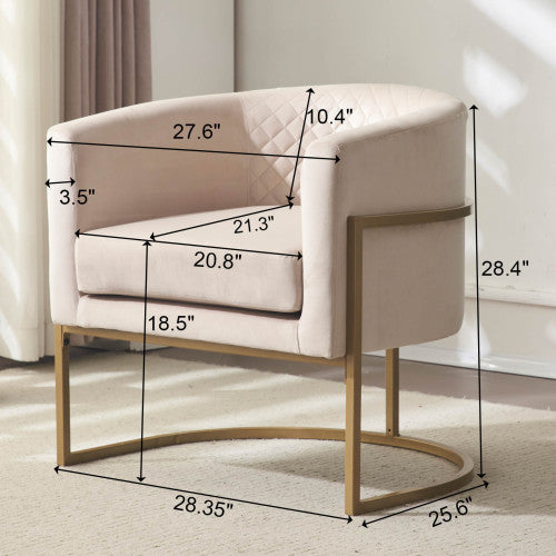 Dimakai Modern Black Velvet Accent Chair