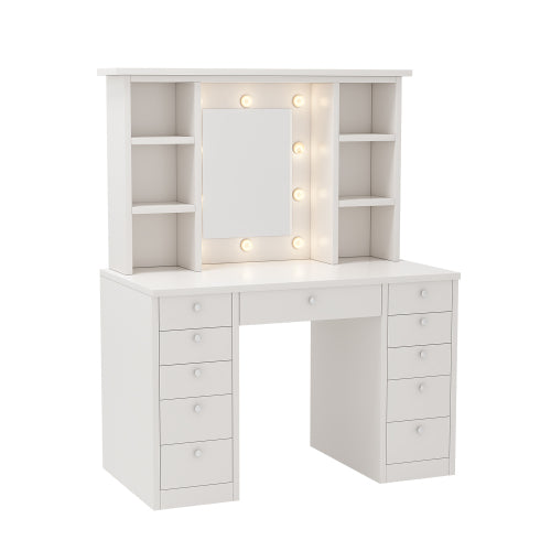 Dimakai 45.3-in White Makeup Vanity