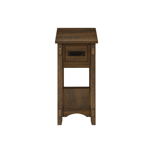 Dimakai 21.75 x 24.25 Inch Brown MDF Rectangular Midcentury End Table