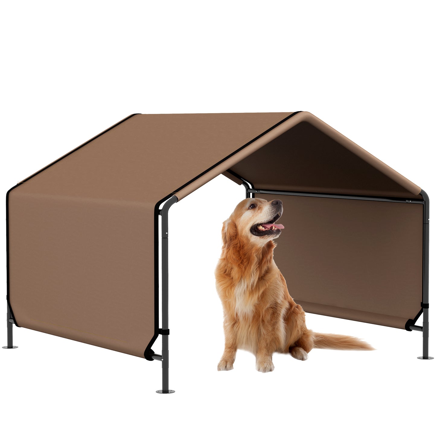 Dog Shade Shelter Portable Pet Tent Water Resistant Dog House for Shade Protection Outdoor Garden Patio Backyard Brown